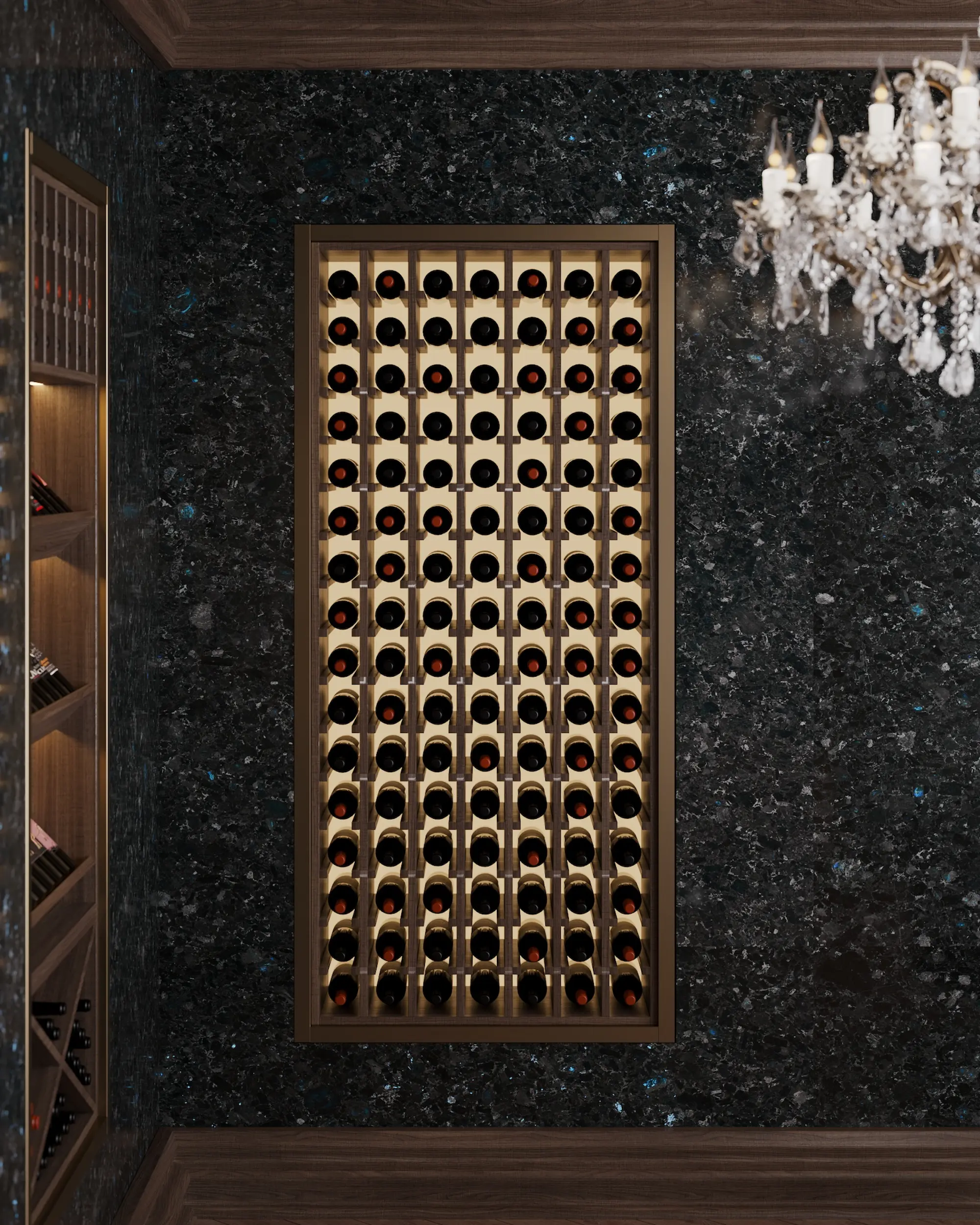 Wine wall in labradorite within a premium private interior