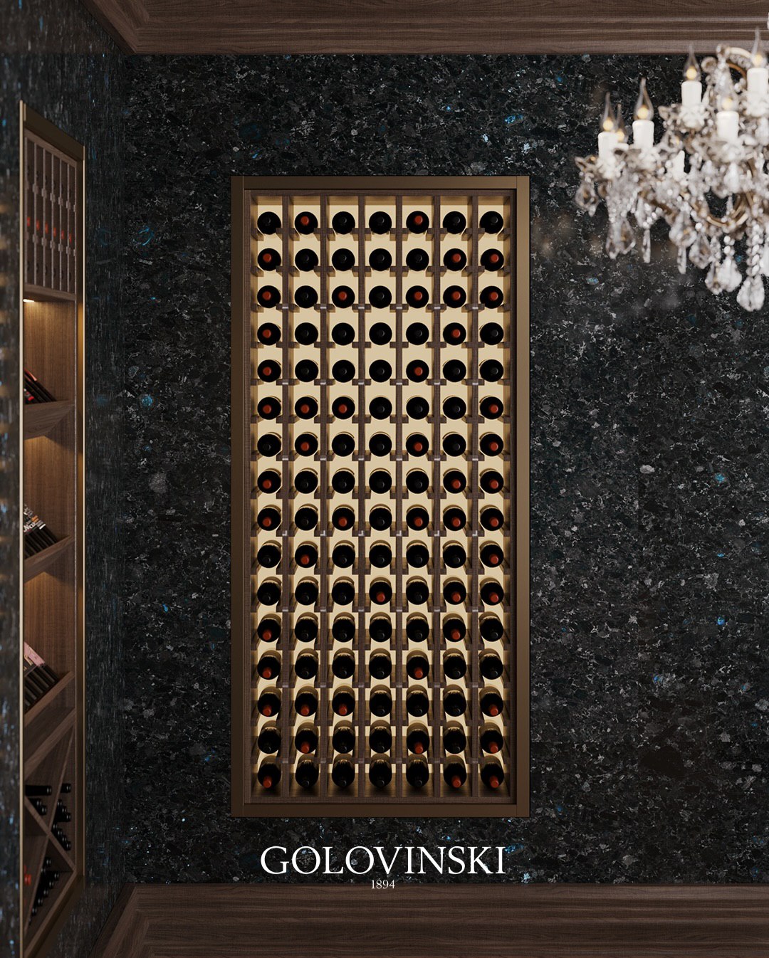 винна стіна у винному погребі з каменю Golovinski Labradorite
