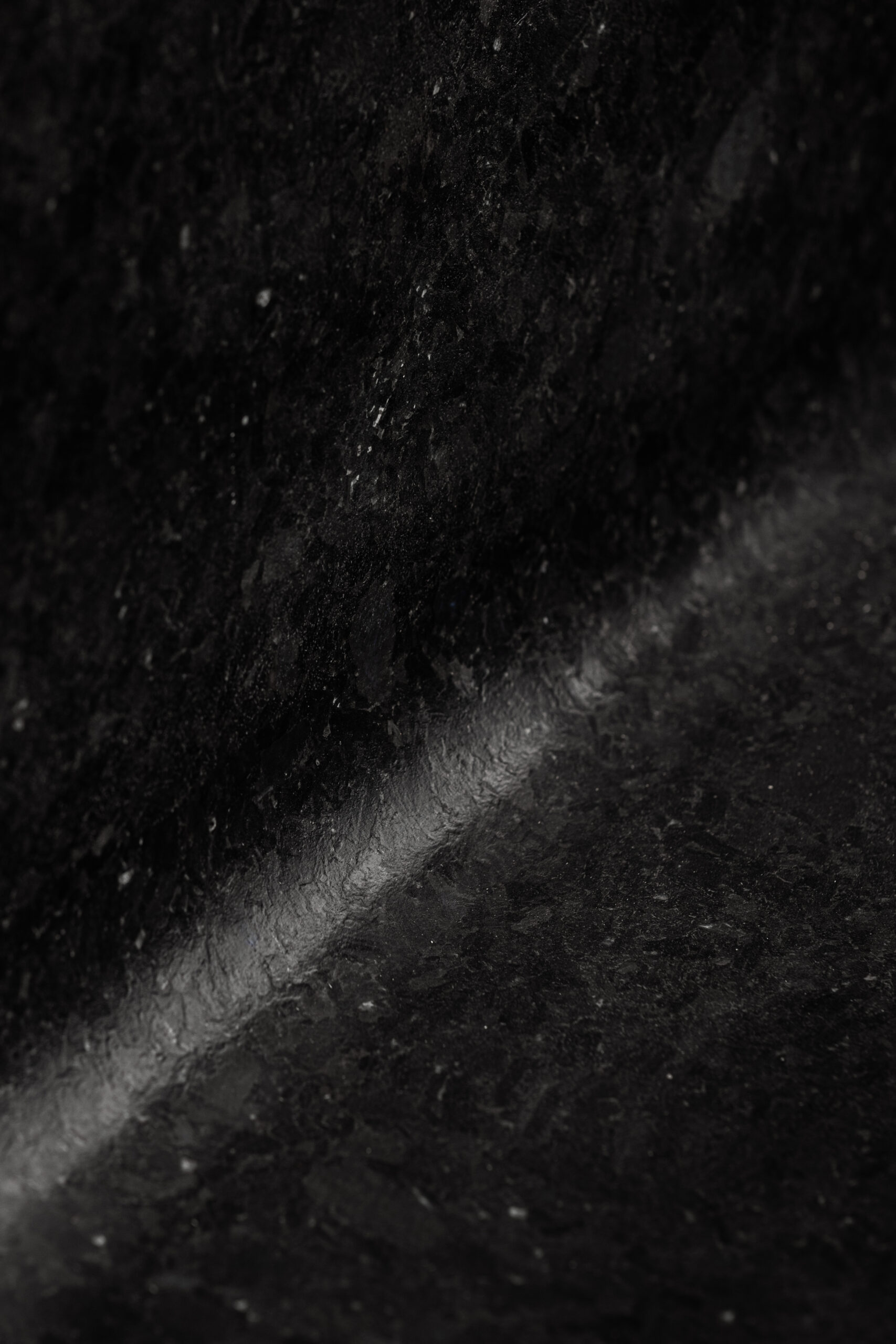 Silk finish on Golovinski labradorite close-up