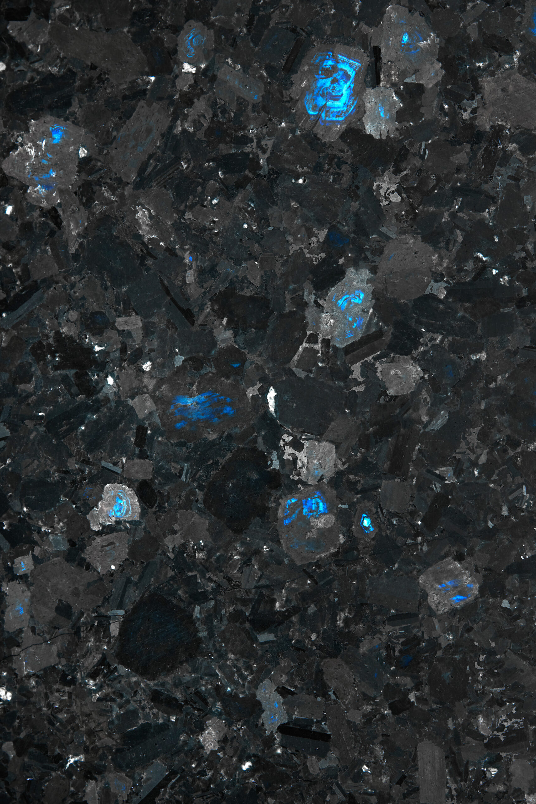 Polished finish of Golovinski Labradorite close-up