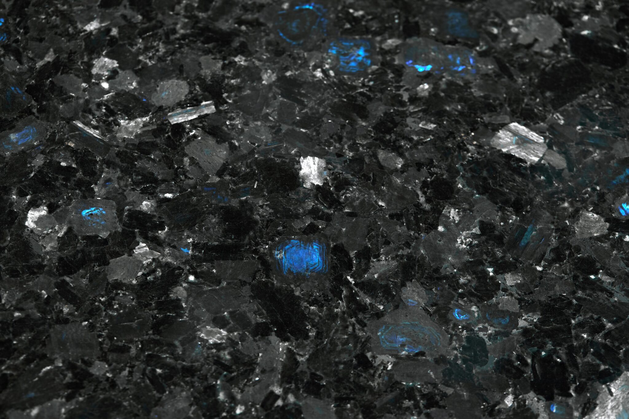 Silk finish of Golovinski Labradorite close-up