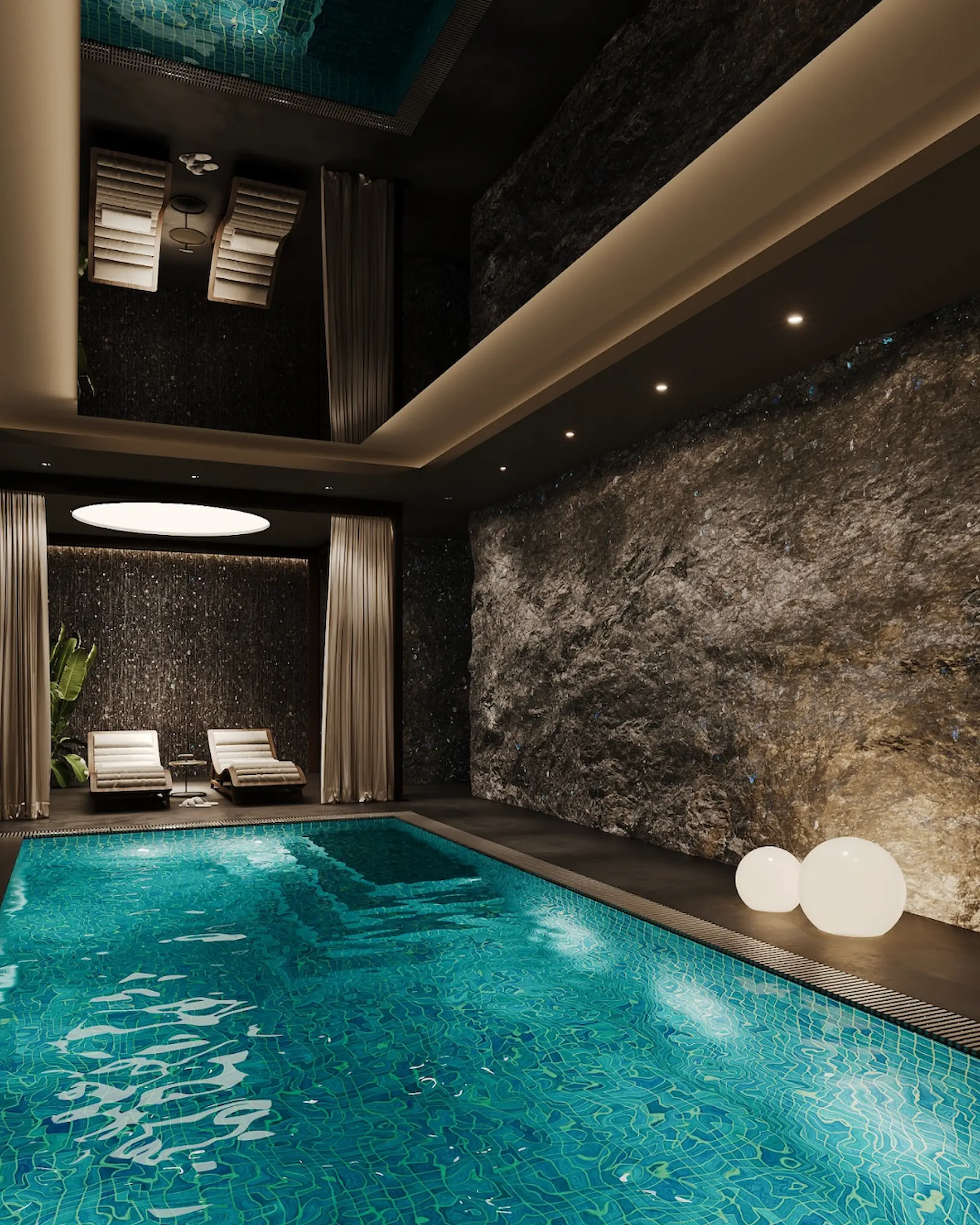 Labradorite SPA space with pool in a premium private interior