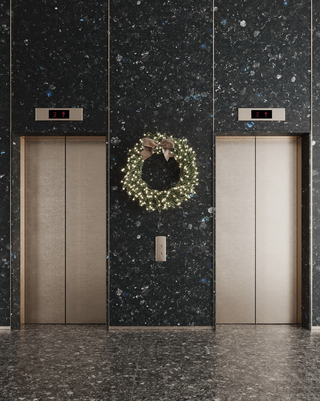 labradorite black natural stone in entrance and lobby design