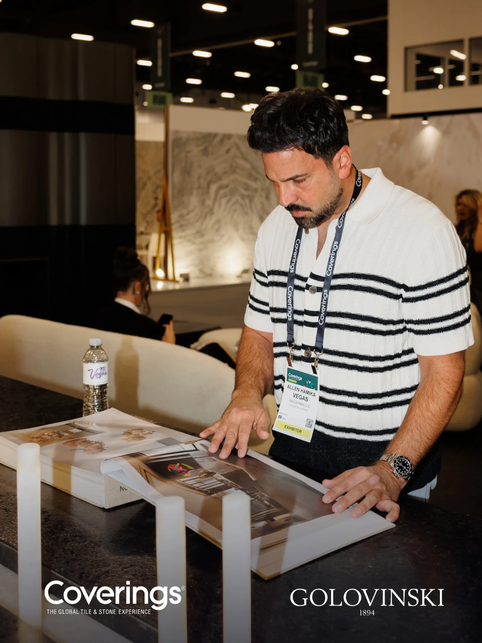 Guest at the Golovinski booth during Coverings 2026