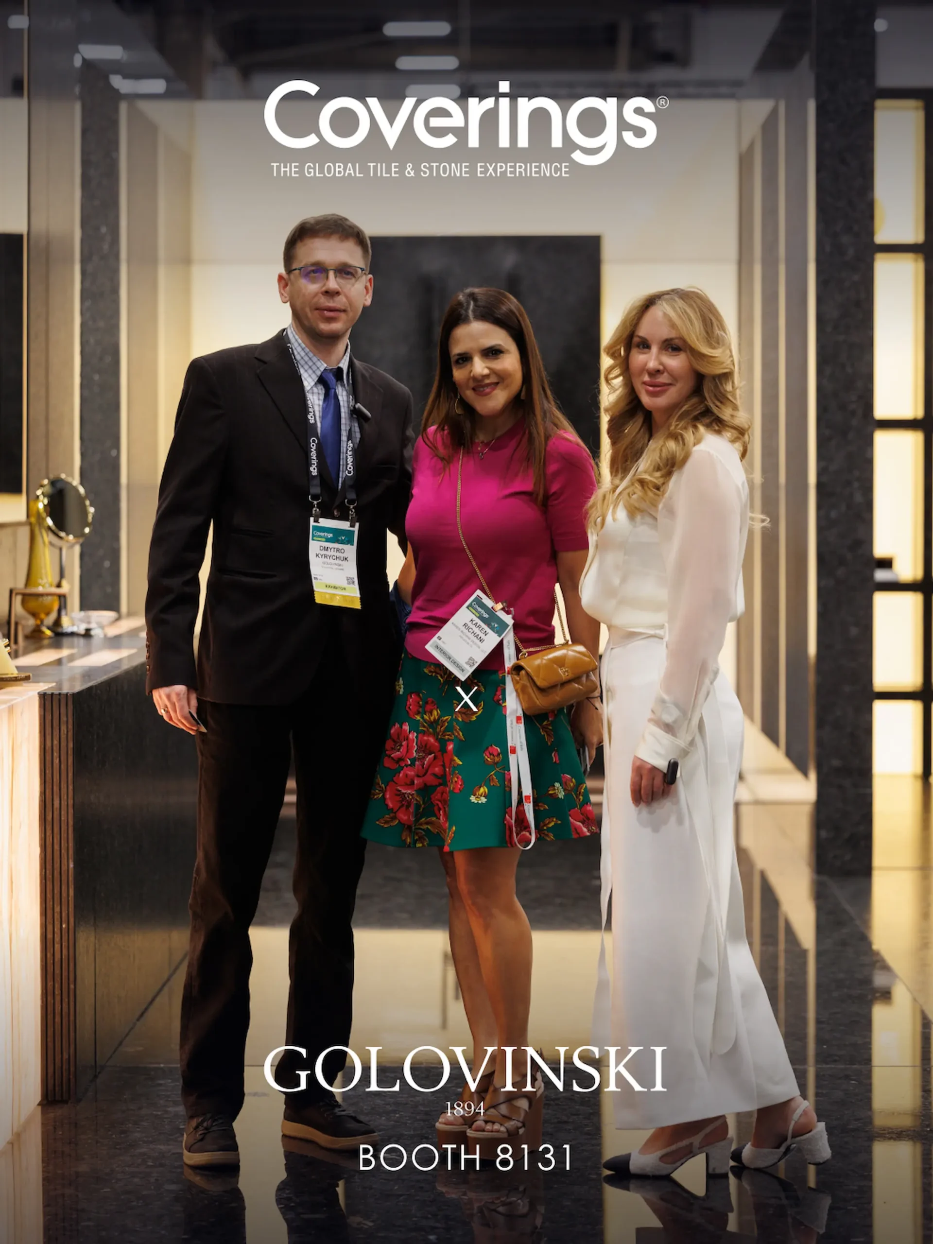Guests at the Golovinski booth at Coverings 2026