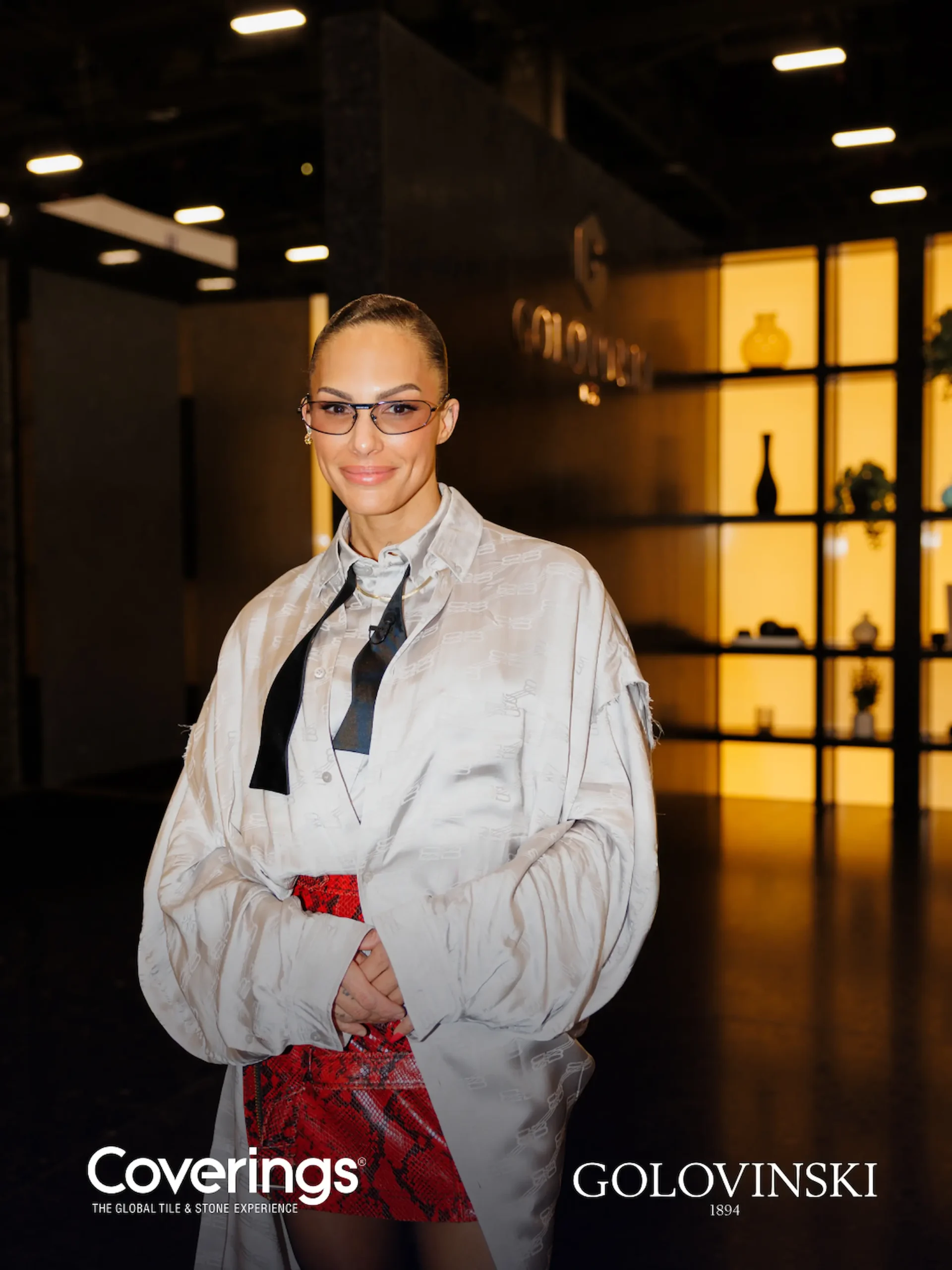 Amanza Smith at the Golovinski booth at Coverings 2026