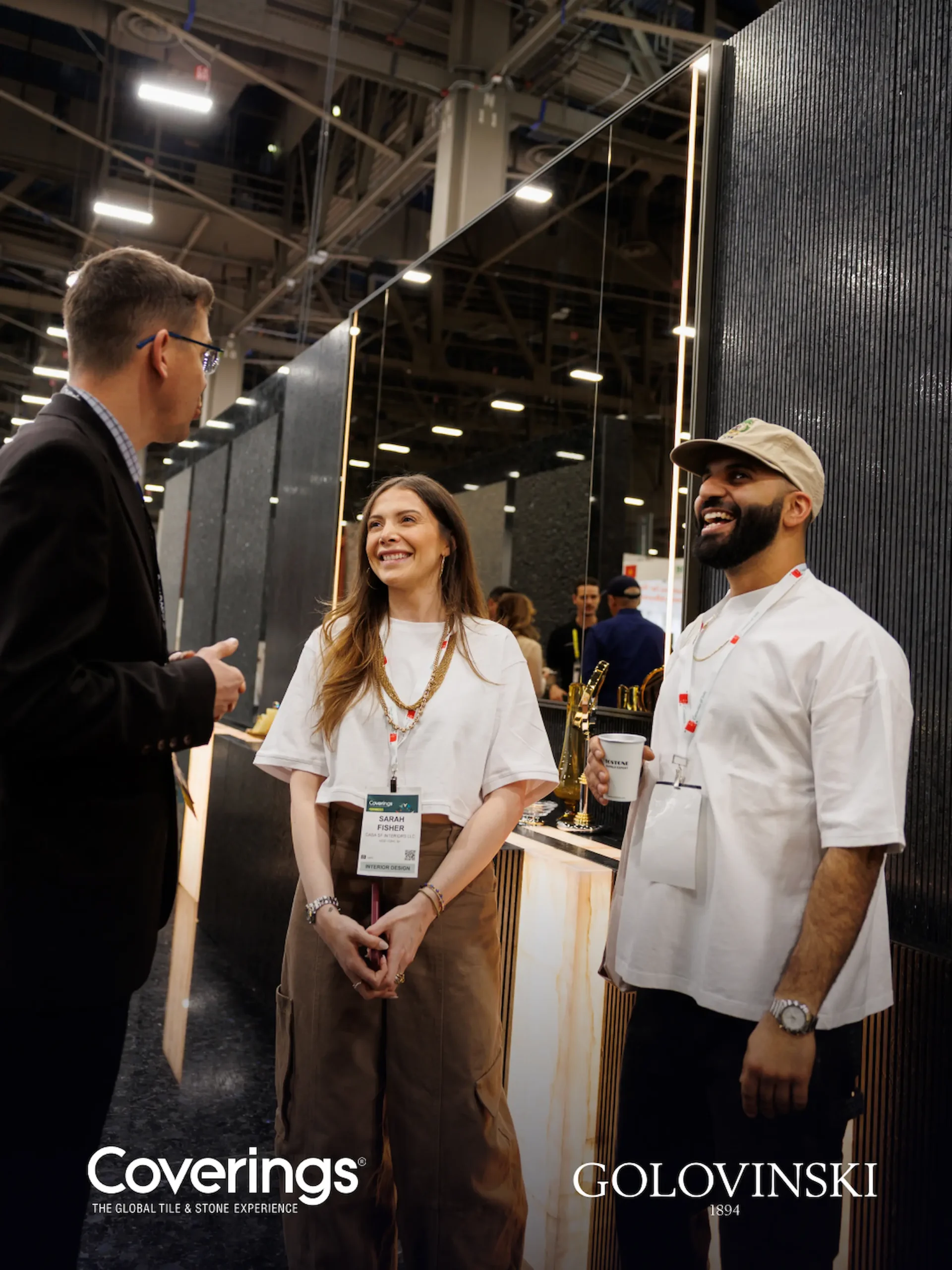 Guests at the Golovinski booth at Coverings 2026