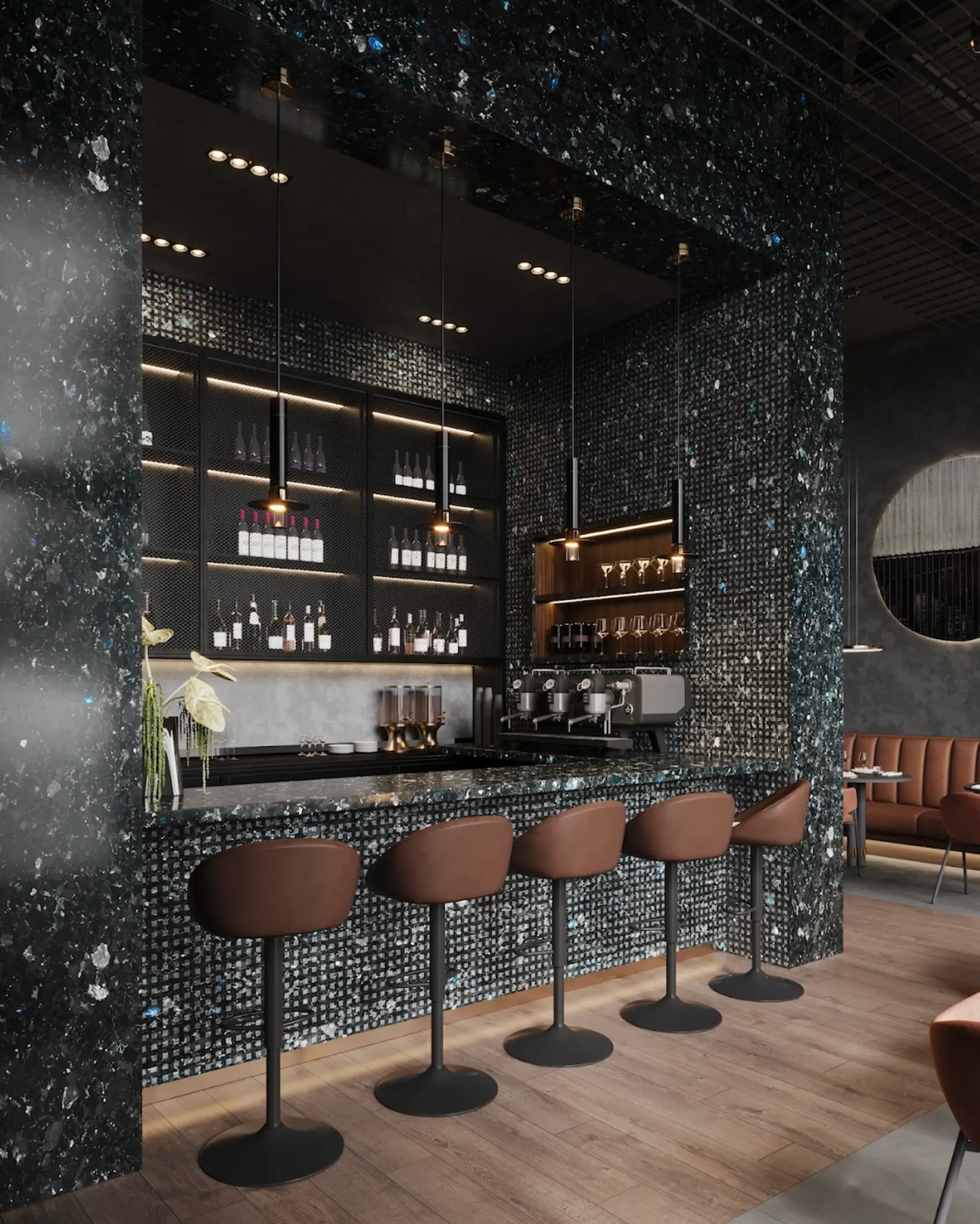 Коктейль-бар із чорного каменю Golovinski