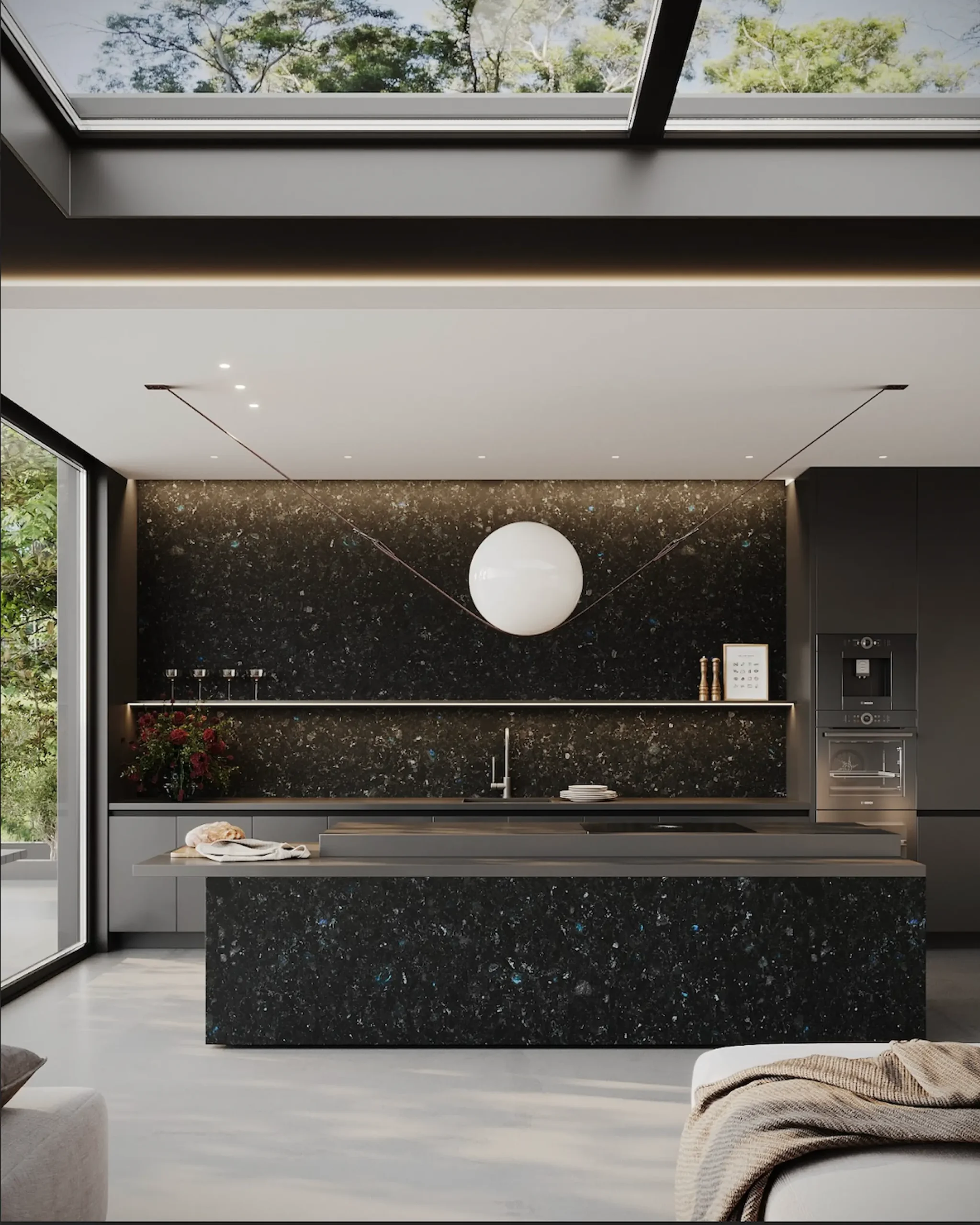 Golovinski labradorite kitchen