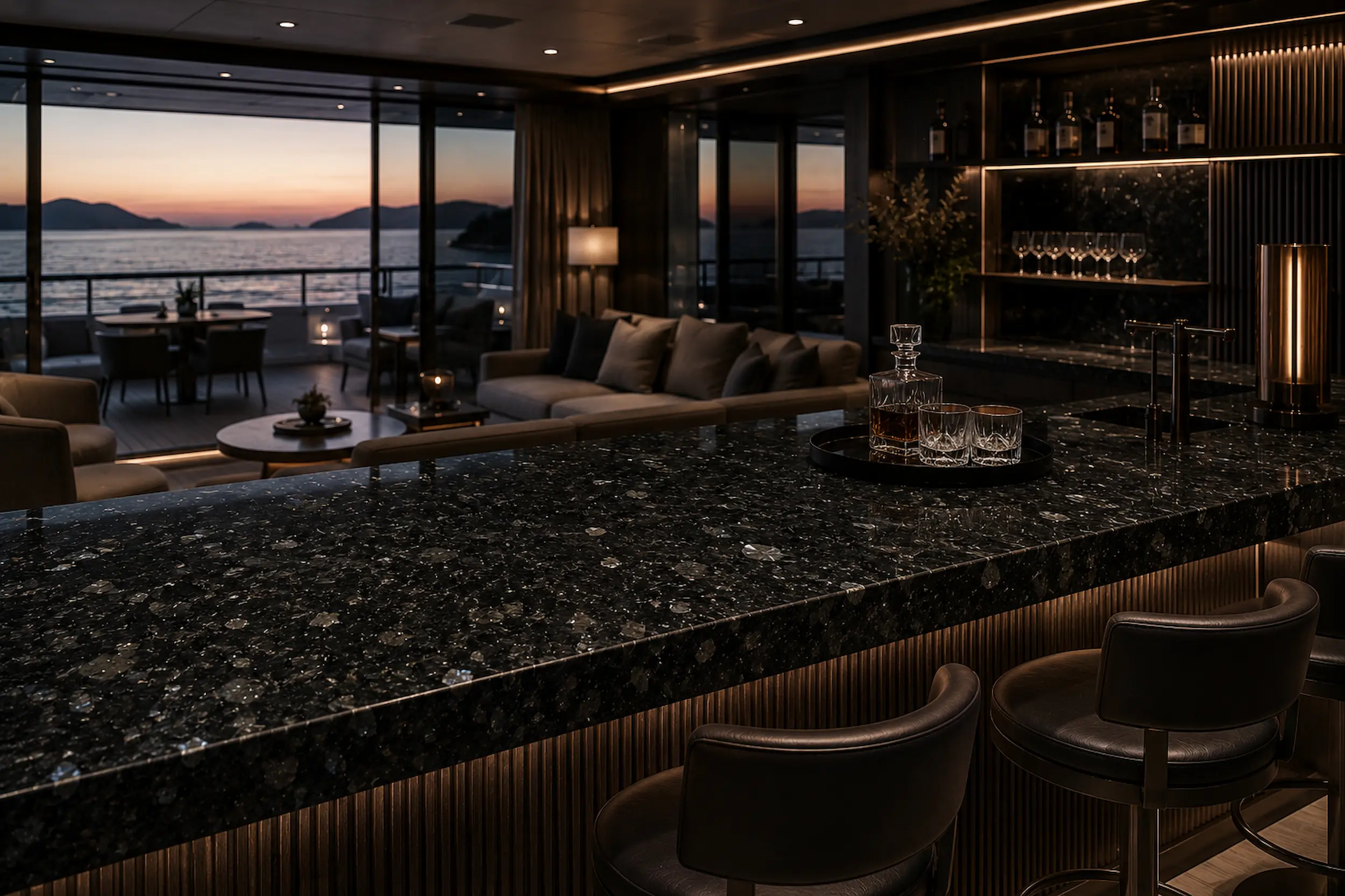Labradorite for Yachts and Private Jets: Premium Stone in Motion