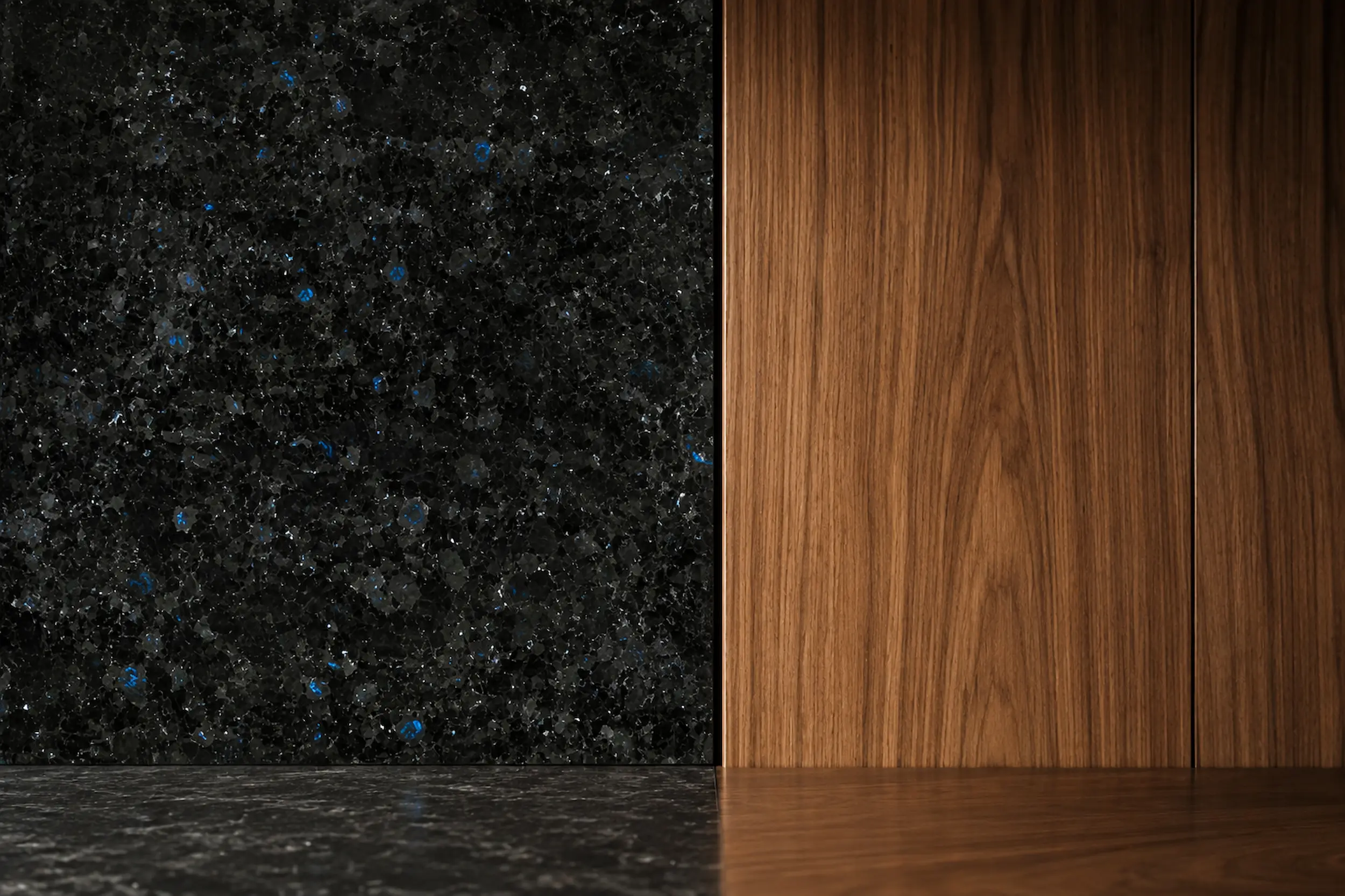 Black Stone or Wood: Combining Two Materials in One Space