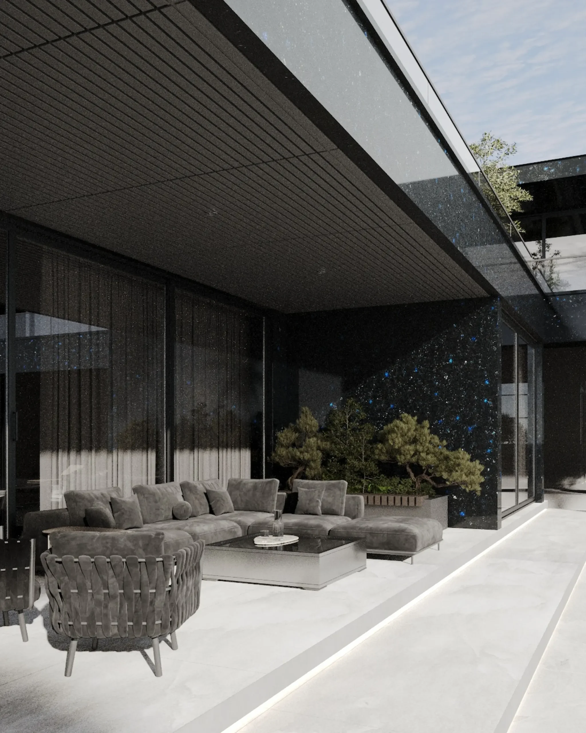 Labradorite in Private Architecture: How One Material Connects Interior and Facade